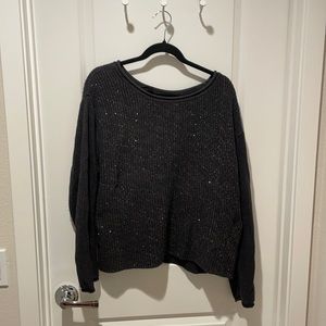 Dark Grey Sparkly Cropped Sweater